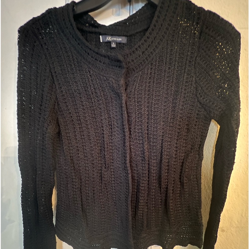 Anne Klein black sweater size M.  100% rayon.